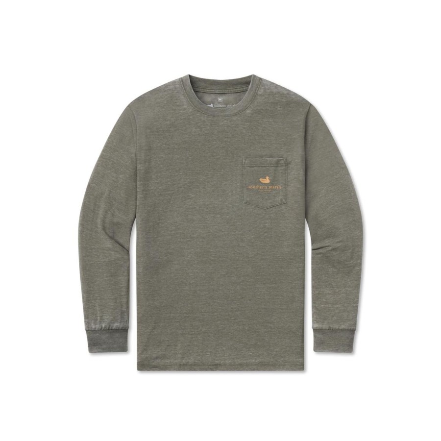 Men'S Southern Marsh Seawash Long Sleeve Tees | Seawash Tee - Mallard In The Making - Long Sleeve