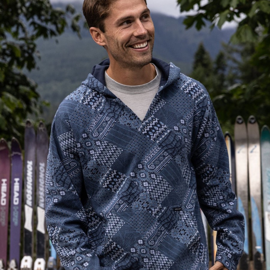 Men'S Southern Marsh Pullovers And Sweaters | Monterey Patchwork Hoodie Navy