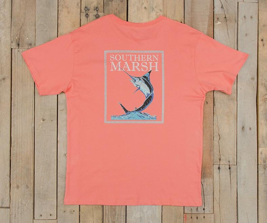 Women'S Southern Marsh Original Tees | Blue Marlin Fishing Tee | Short Sleeve Azalea