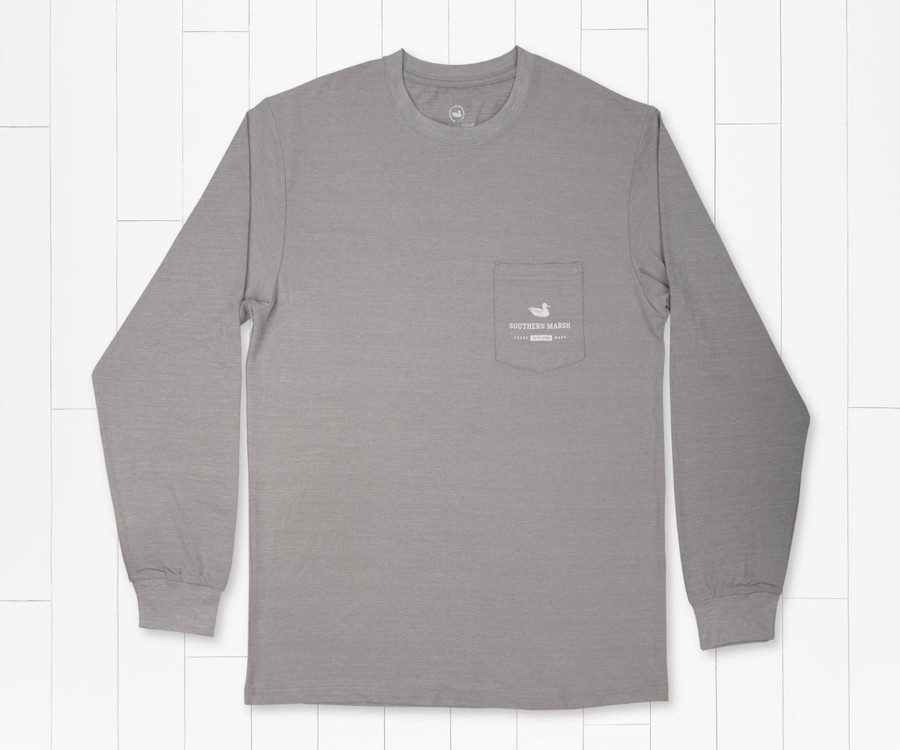 Men'S Southern Marsh Performance Long Sleeve Tees | Fieldtec Heathered Performance Tee | Lines | Long Sleeve