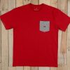 Men'S Southern Marsh Original Ss Tees | Southern Marsh Southernclassics Embroidered Pocket Tee Crimson With Black