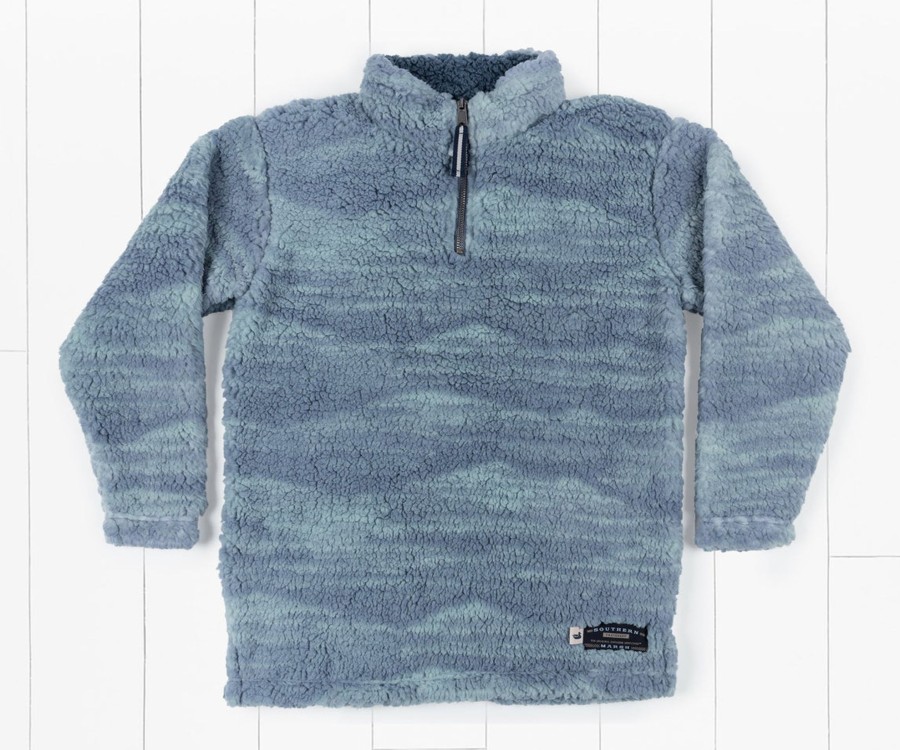 Youth Southern Marsh Pullovers And Sweaters | Youth High Mesa Sherpa Pullover Slate And Mint