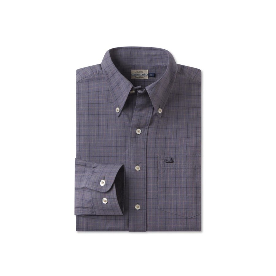 Youth Southern Marsh Dress Shirts | Youth Sabine Washed Check Dress Shirt Slate And Navy