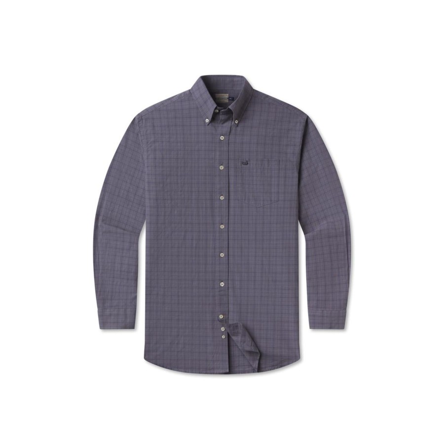 Youth Southern Marsh Dress Shirts | Youth Sabine Washed Check Dress Shirt Slate And Navy