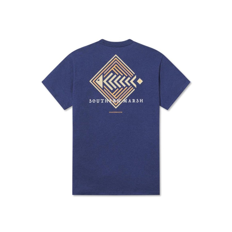 Men'S Southern Marsh Original Ss Tees | Aztec Catch Tee Washed Navy