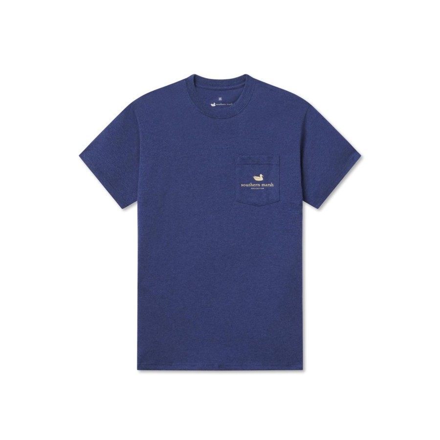 Men'S Southern Marsh Original Ss Tees | Aztec Catch Tee Washed Navy