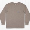 Men'S Southern Marsh Fishing Shirts | Fieldtec Heathered Tee - Deepsea - Long Sleeve Burnt Taupe