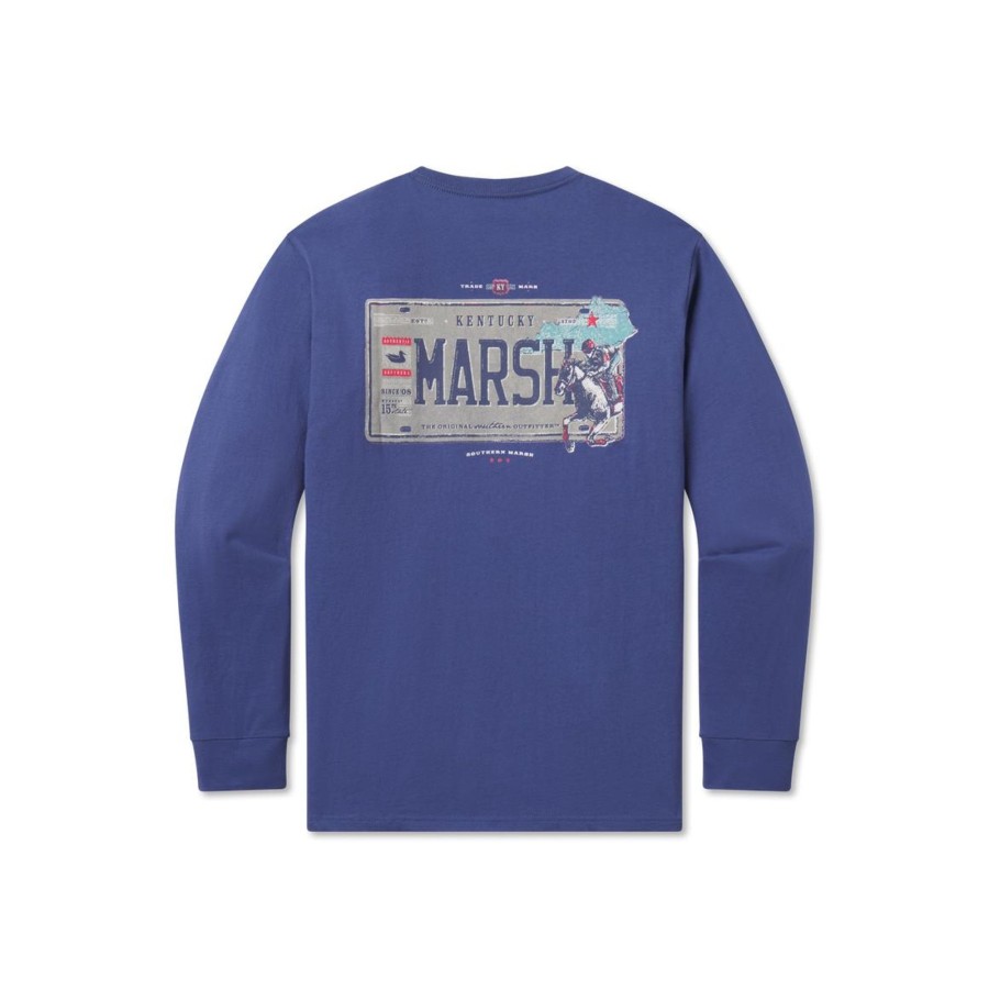 Women'S Southern Marsh Original Long Sleeve Tees | Backroads Collection Tee | Kentucky | Long Sleeve Bluestone