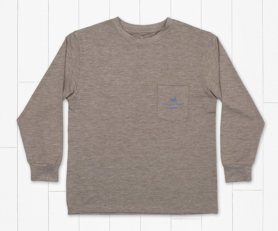 Youth Southern Marsh Performance Long Sleeve Tees | Youth Ls Fieldtec Heathered - Deep Sea Burnt Taupe