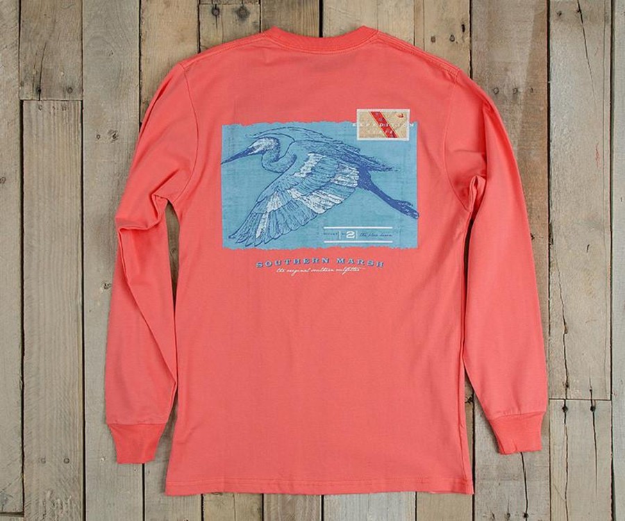 Men'S Southern Marsh Original Ls Tees | Expedition Series Tee - Heron - Long Sleeve