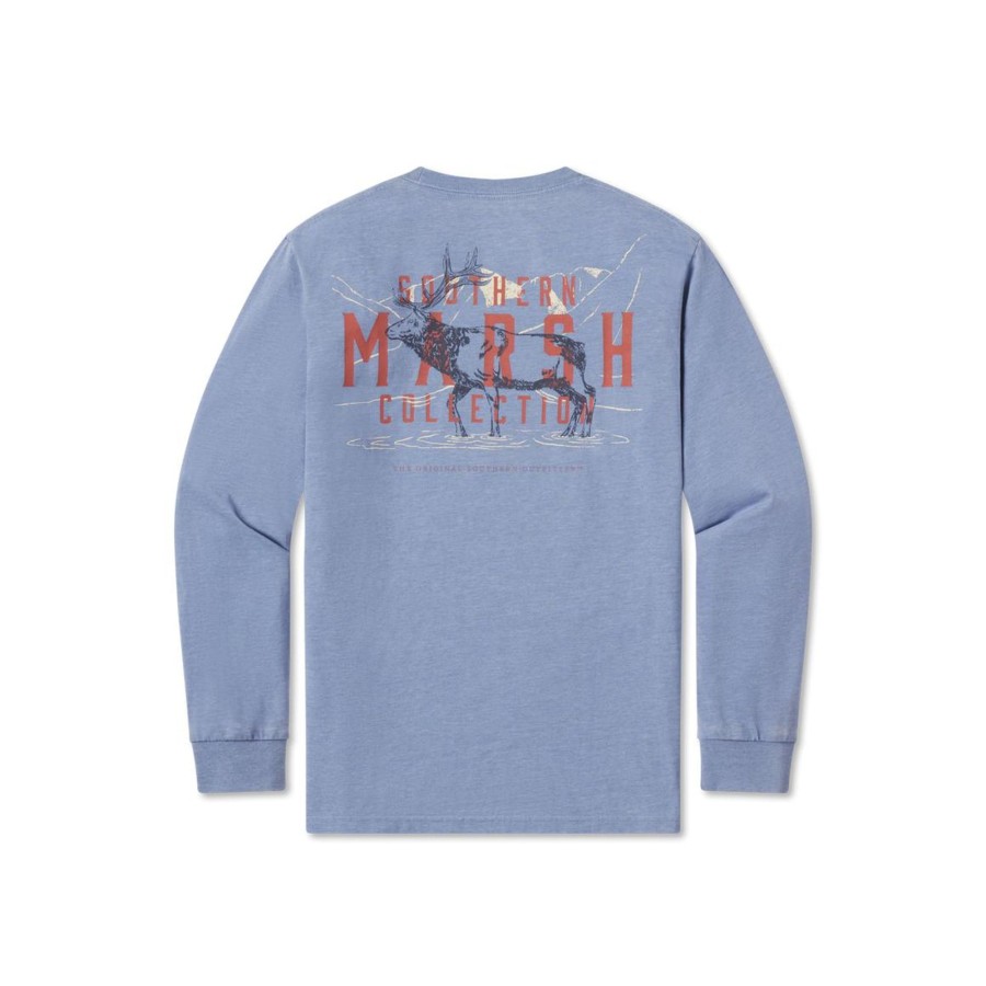 Women'S Southern Marsh Seawash Long Sleeve Tees | Seawash Tee | Etched Elk | Long Sleeve