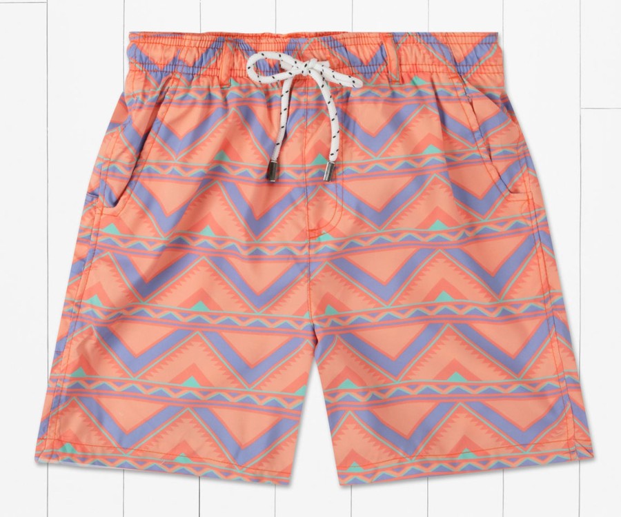 Youth Southern Marsh Swim Trunks | Youth Dockside Swim Trunk - Santiago Sunrise