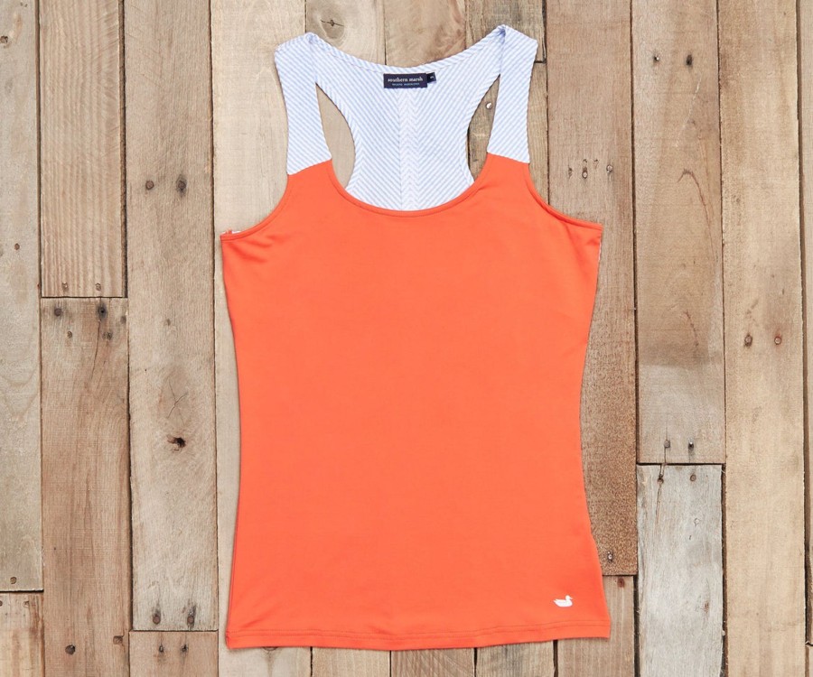 Women'S Southern Marsh Tanks | Fieldtec Racerback Yoga Tank Neon Coral