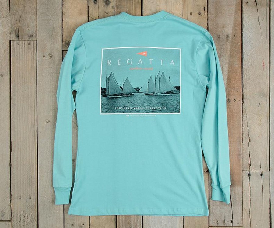 Women'S Southern Marsh Original Long Sleeve Tees | Regatta Flag Tee - Long Sleeve