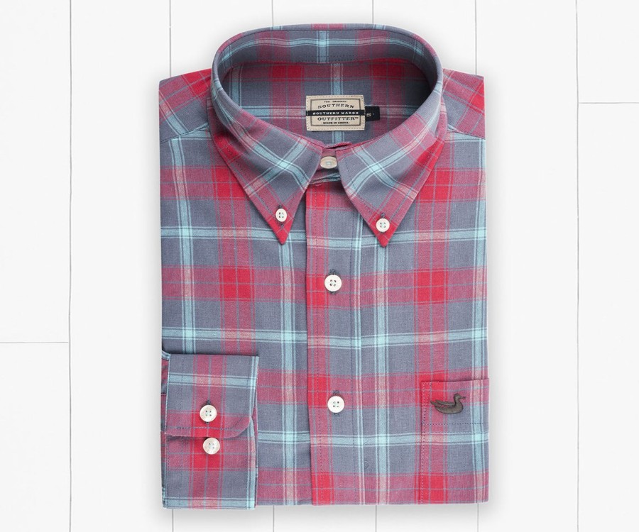 Men'S Southern Marsh Relaxed | Williamson Relaxed Washed Plaid Dress Shirt