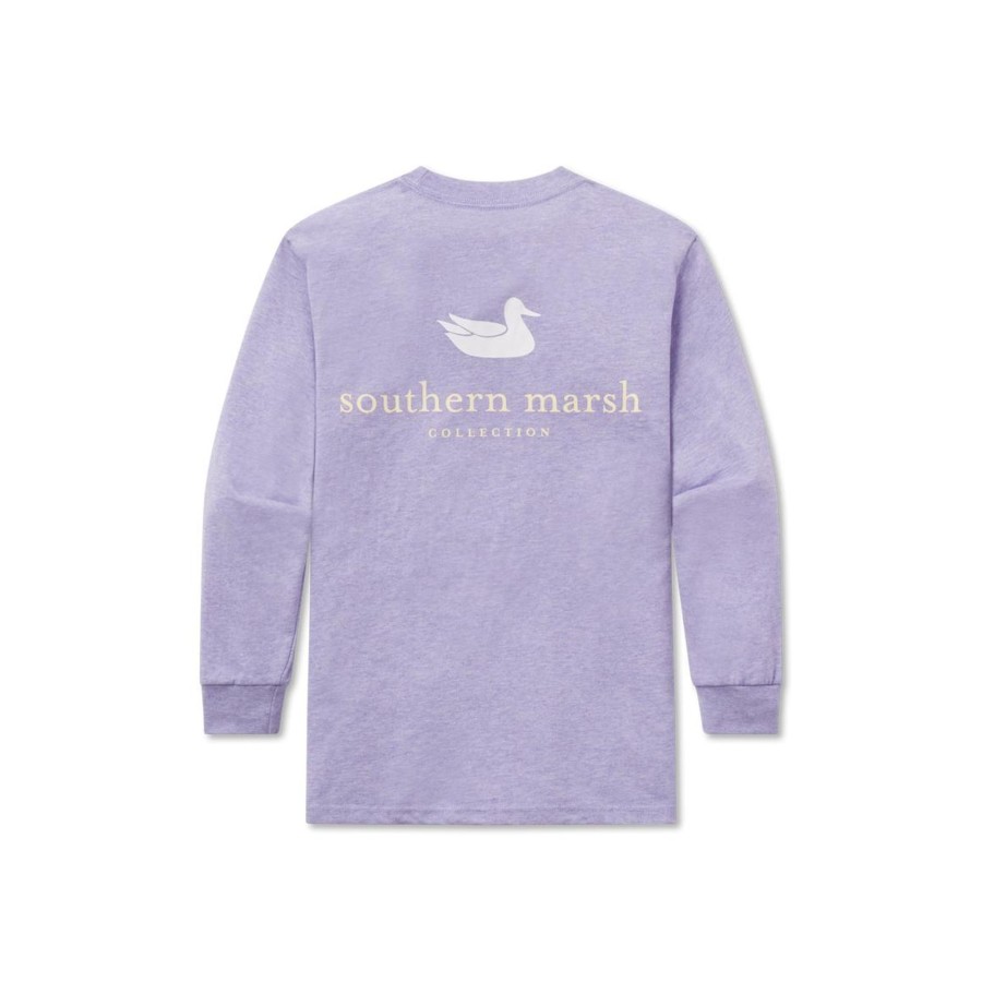 Youth Southern Marsh Original Long Sleeve Tees | Youth Authentic Tee | Heather | Long Sleeve