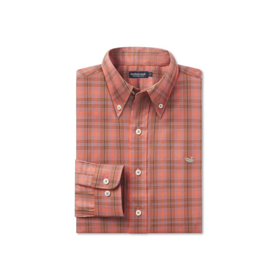 Men'S Southern Marsh Relaxed | Winston Windowpane Dress Shirt