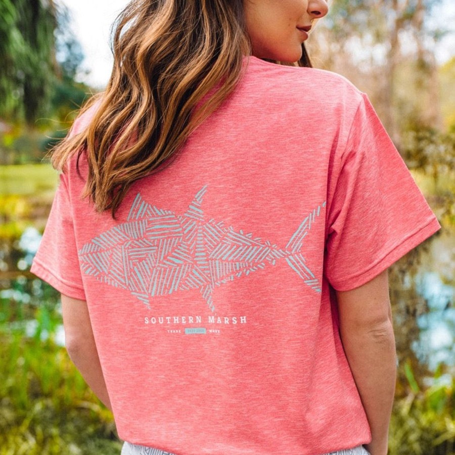 Men'S Southern Marsh Performance Tees | Fieldtec Heathered Performance Tee | Tuna