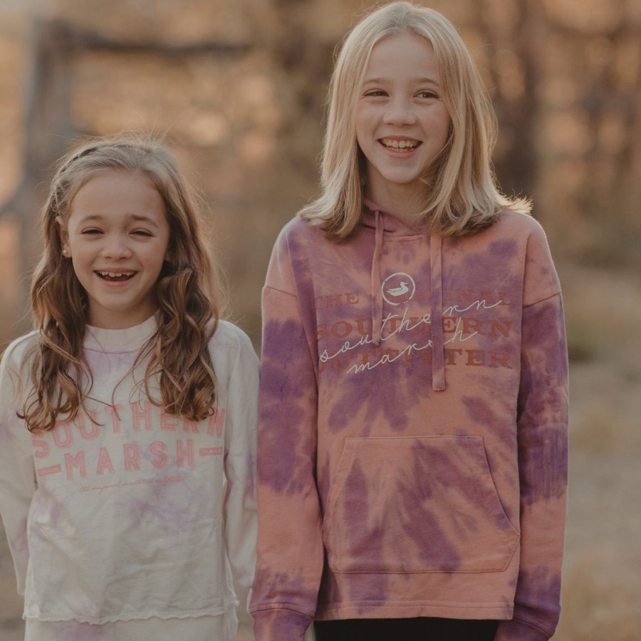 Youth Southern Marsh Pullovers And Sweaters | Youth Seawash Hoodie - Spiral Peach