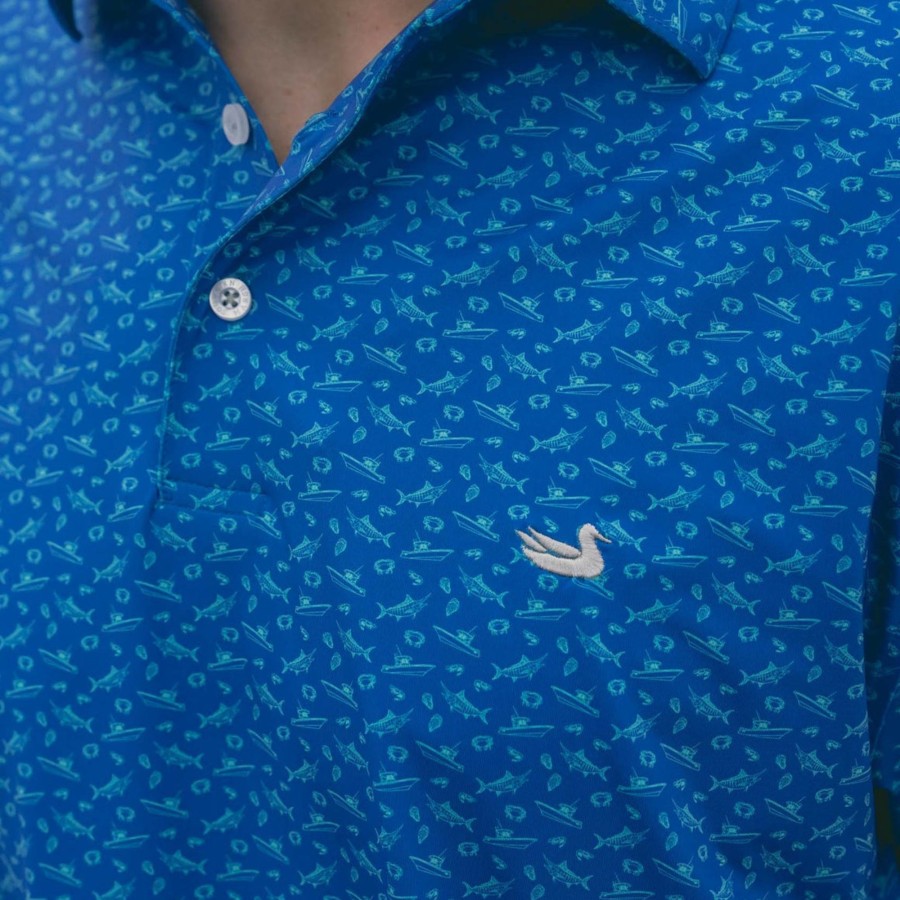 Men'S Southern Marsh Polos | Flyline Performance Polo - Offshore