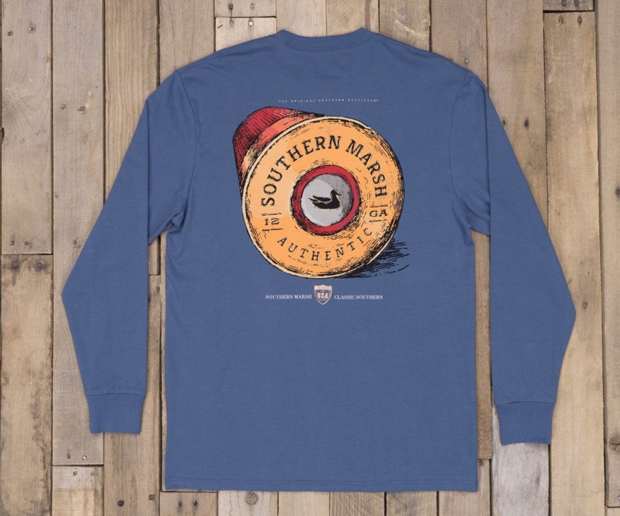 Women'S Southern Marsh Original Long Sleeve Tees | Southern Class Tee - Shotgun Shell - Long Sleeve Bluestone