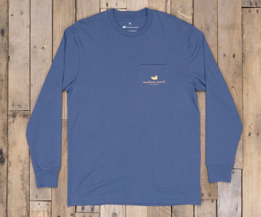 Women'S Southern Marsh Original Long Sleeve Tees | Southern Class Tee - Shotgun Shell - Long Sleeve Bluestone