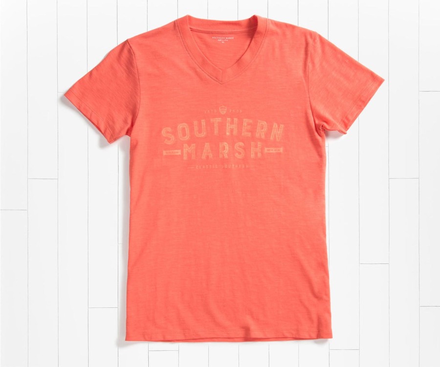 Women'S Southern Marsh Women'S Fit Tops | Danielle V-Neck Tee | Slub