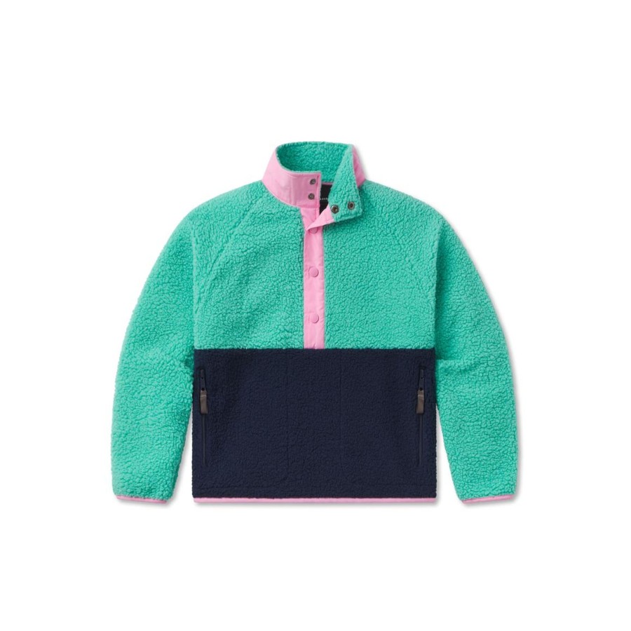 Youth Southern Marsh Pullovers And Sweaters | Youth Beckett Snap Fleece Teal And Navy