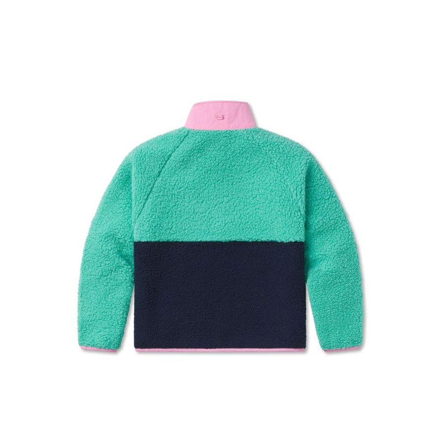 Youth Southern Marsh Pullovers And Sweaters | Youth Beckett Snap Fleece Teal And Navy