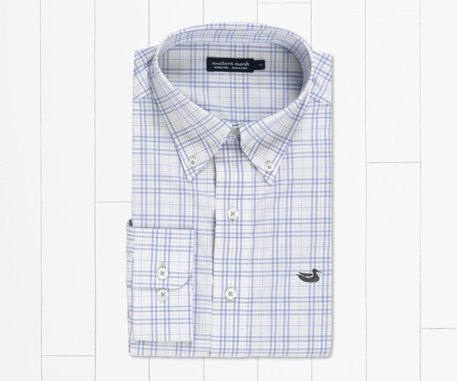 Men'S Southern Marsh Wrinkle-Free | Charlotte Windowpane Dress Shirt