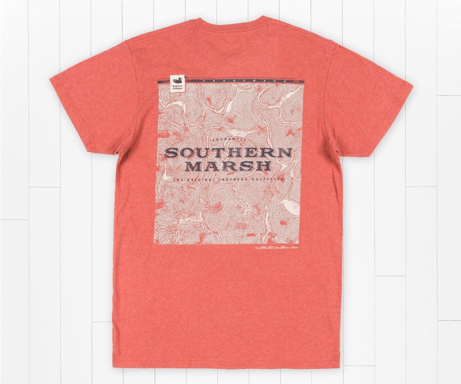 Men'S Southern Marsh Original Ss Tees | Origins Elevation Tee Washed Red Heather