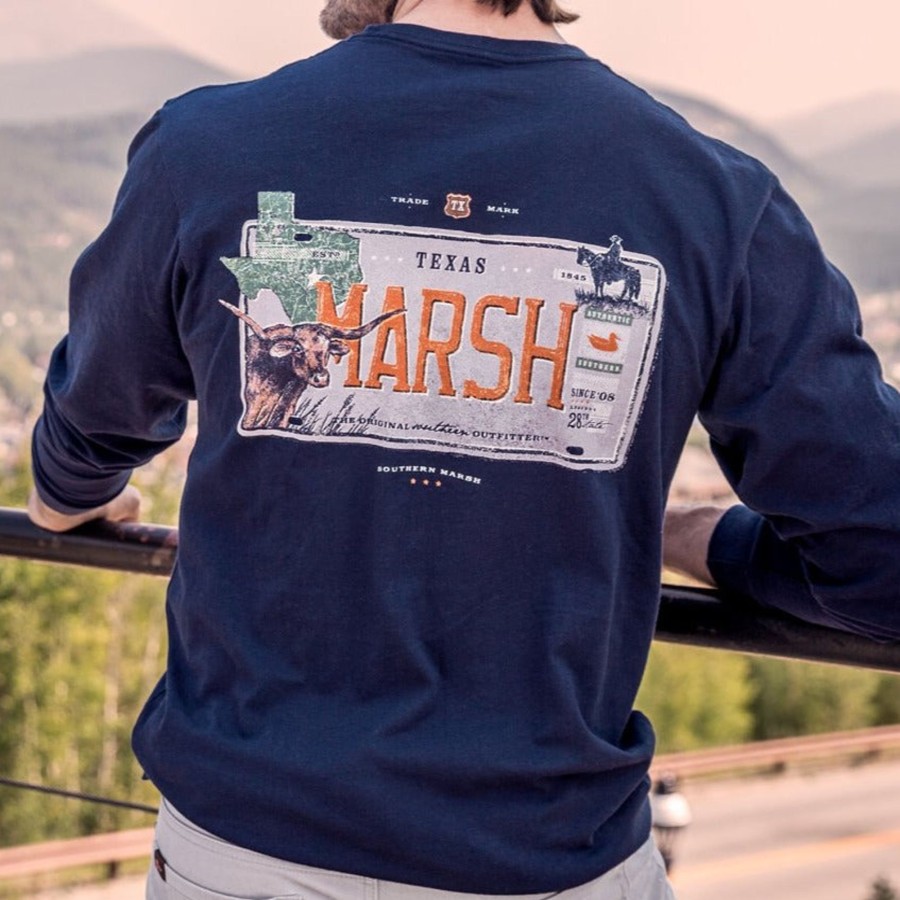 Men'S Southern Marsh Original Ls Tees | Backroads Collection Tee | Texas | Long Sleeve