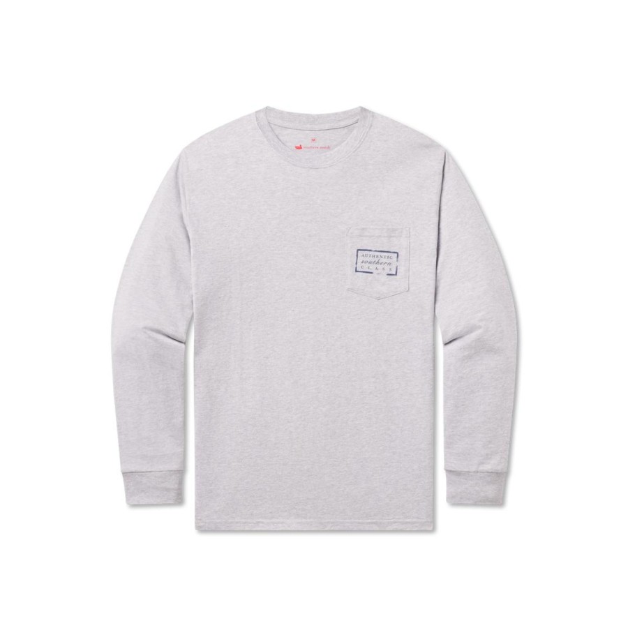 Men'S Southern Marsh Original Ls Tees | Authentic Heritage Tee | Arkansas | Long Sleeve Light Gray