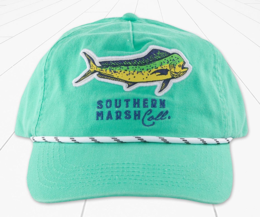 Youth Southern Marsh Hats | Youth Ensenada Rope Hat - Mahi Mahi Patch Bimini Green