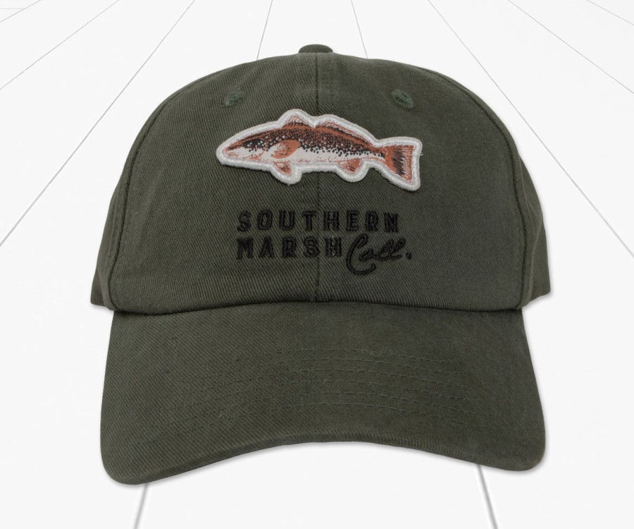 Youth Southern Marsh Hats | Youth Washed Hat - Redfish Patch Burnt Sage