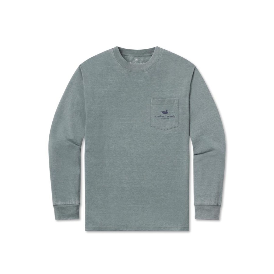 Men'S Southern Marsh Seawash Long Sleeve Tees | Seawash Tee - High Altitude Hexagon - Long Sleeve