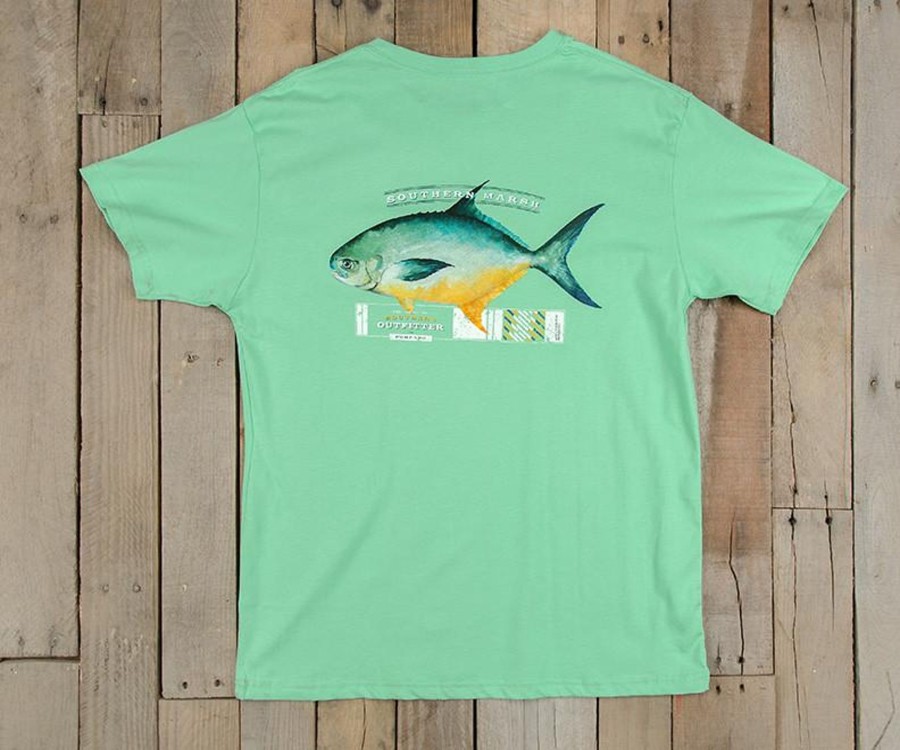 Women'S Southern Marsh Original Tees | Outfitter Collection Tee - Pompano Bimini Green