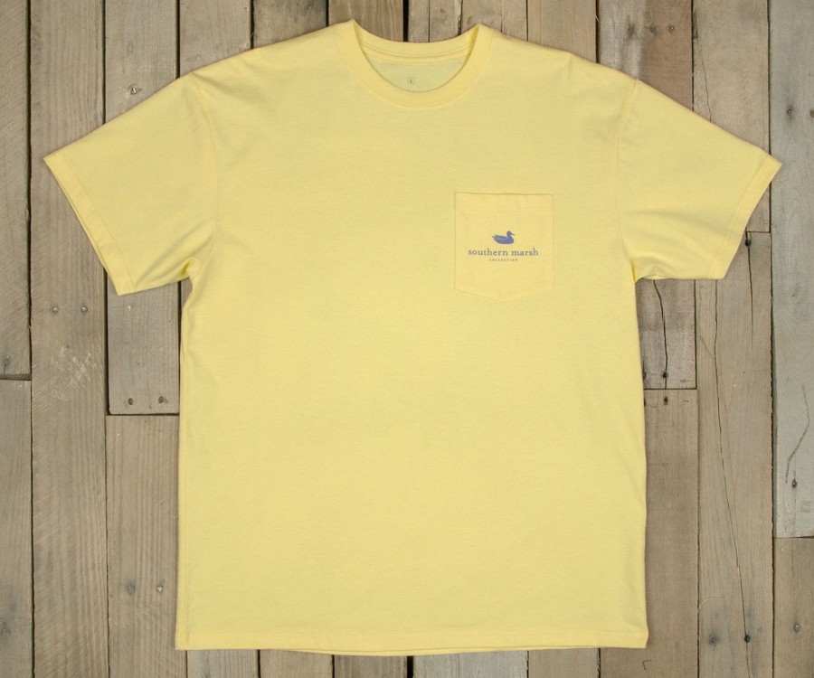 Men'S Southern Marsh Original Ss Tees | Cocktail Collection Tee - Mint Julep Light Yellow