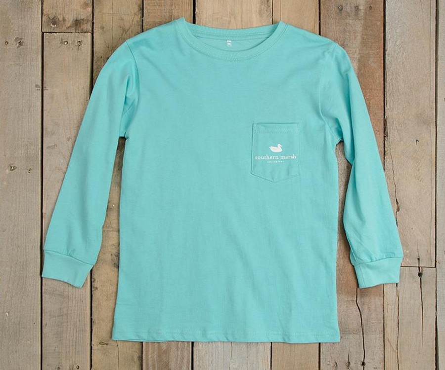 Men'S Southern Marsh Original Ls Tees | Oyster Festival Tee - Long Sleeve Antigua Blue