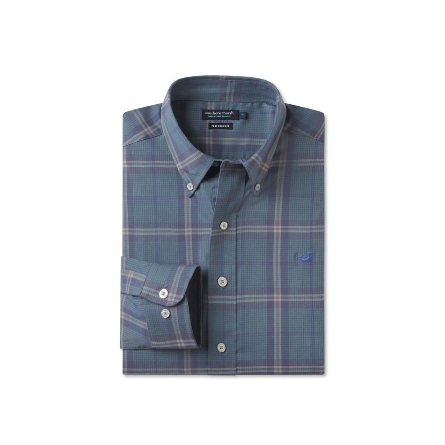 Men'S Southern Marsh Performance | Marion Performance Plaid Dress Shirt