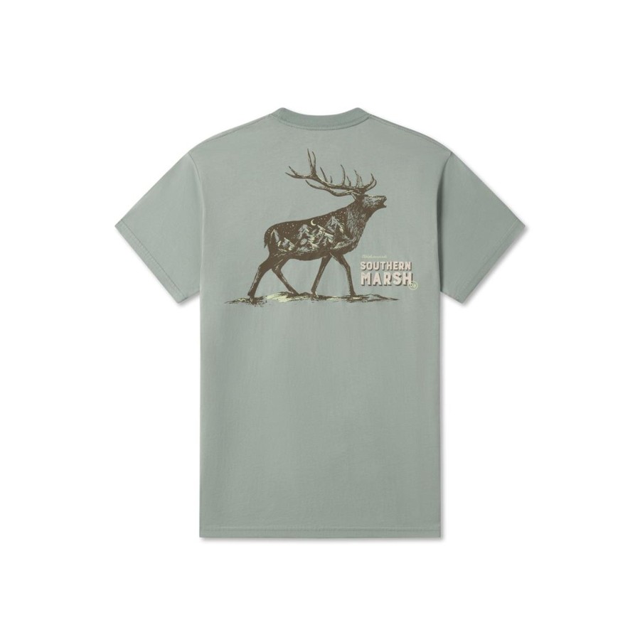 Youth Southern Marsh Original Tees | Youth Starry Silhouette Tee - Elk Burnt Sage