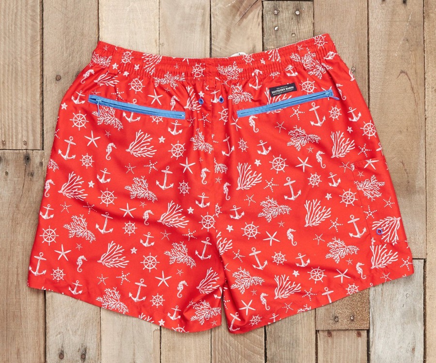 Men'S Southern Marsh Swim Trunks | Dockside Swim Trunk - Anchors