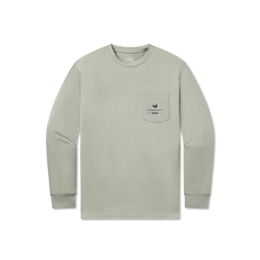 Youth Southern Marsh Performance Long Sleeve Tees | Youth Fieldtec Heathered Performance Tee | Speckled Sunset Bay Green