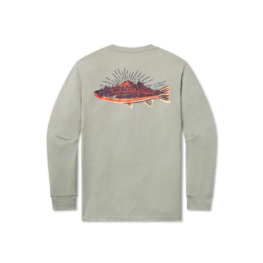 Youth Southern Marsh Performance Long Sleeve Tees | Youth Fieldtec Heathered Performance Tee | Speckled Sunset Bay Green