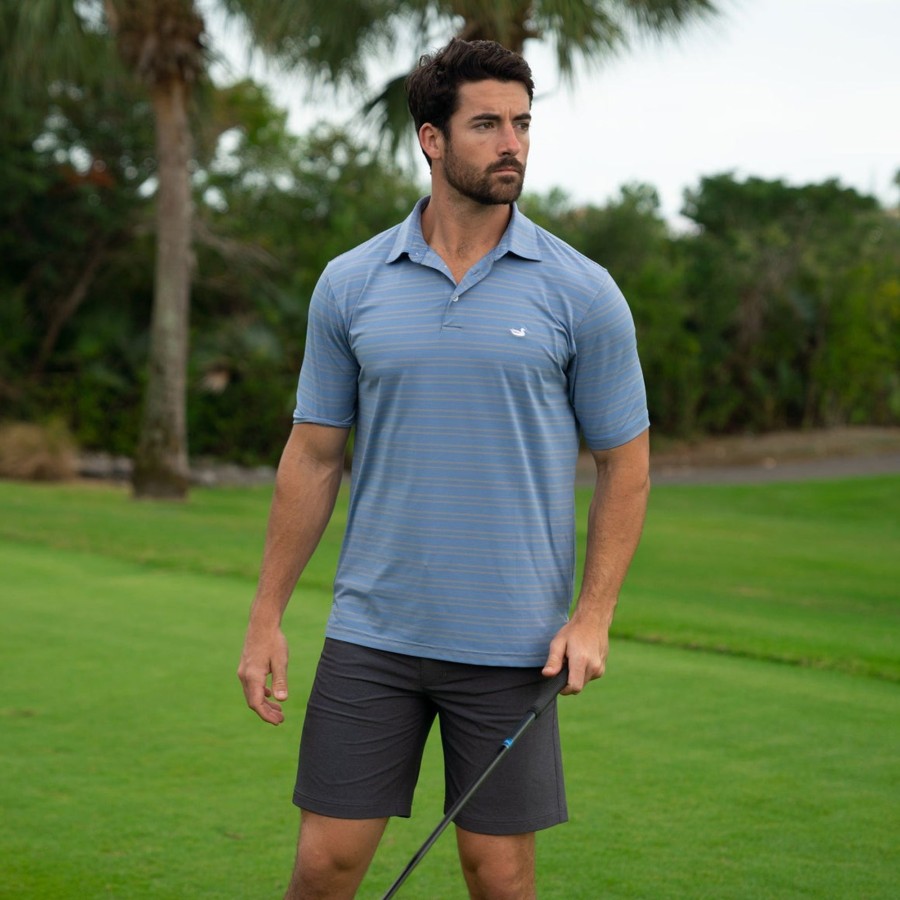 Men'S Southern Marsh Polos | Bermuda Performance Polo - Naples Stripe