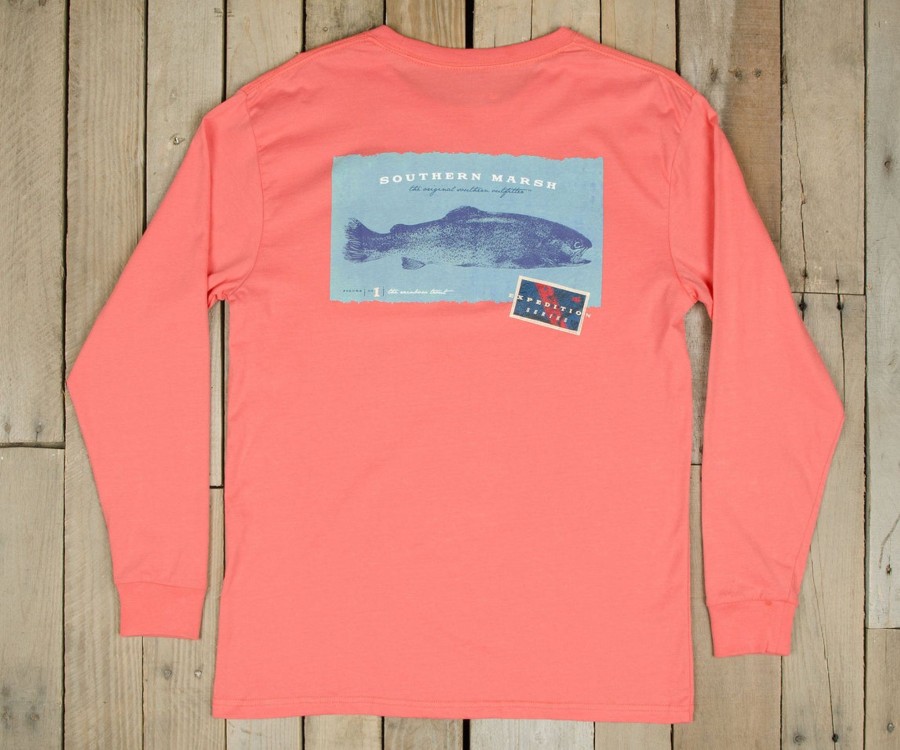 Men'S Southern Marsh Original Ls Tees | Expedition Series Tee - Rainbow Trout - Long Sleeve