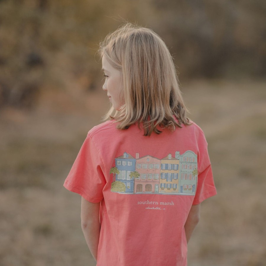 Youth Southern Marsh Original Tees | Youth Southern Cities - Charleston Coral