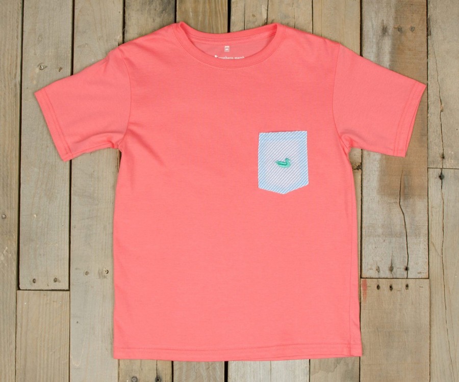 Youth Southern Marsh Original Tees | Youth Stewart Pocket Tee - Seersucker