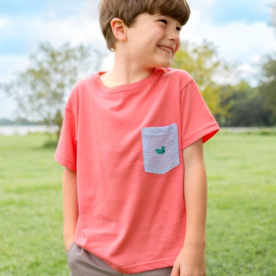 Youth Southern Marsh Original Tees | Youth Stewart Pocket Tee - Seersucker