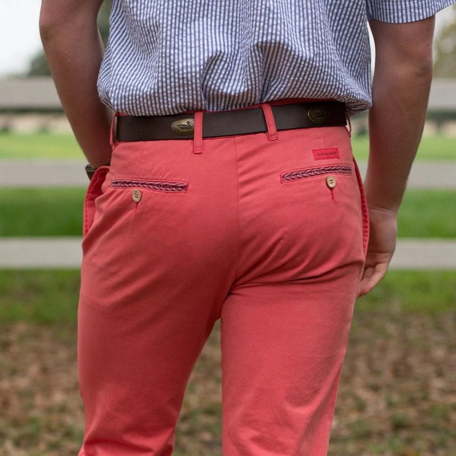 Men'S Southern Marsh Pants | Seawash Grayton Twill Pant Coral